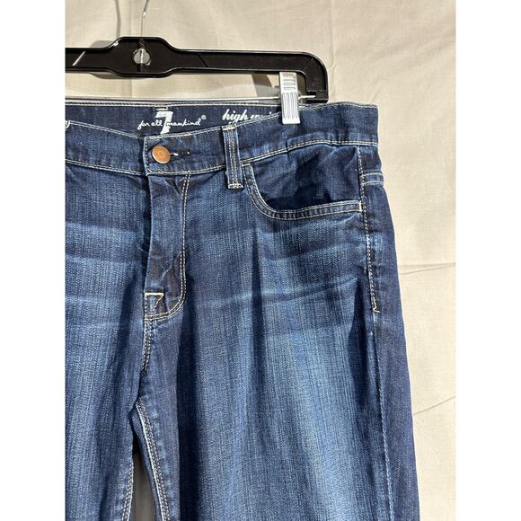 7 For All Mankind High Waist Bootcut Jeans Womens 30 Medium Wash Stretch Y2K - Picture 7 of 13